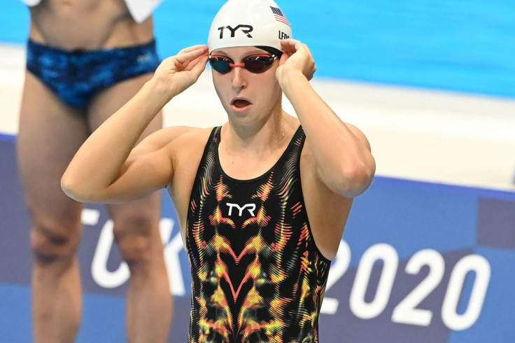 US swimmer Katie Ledecky trains at the Tokyo Aquatics Centre