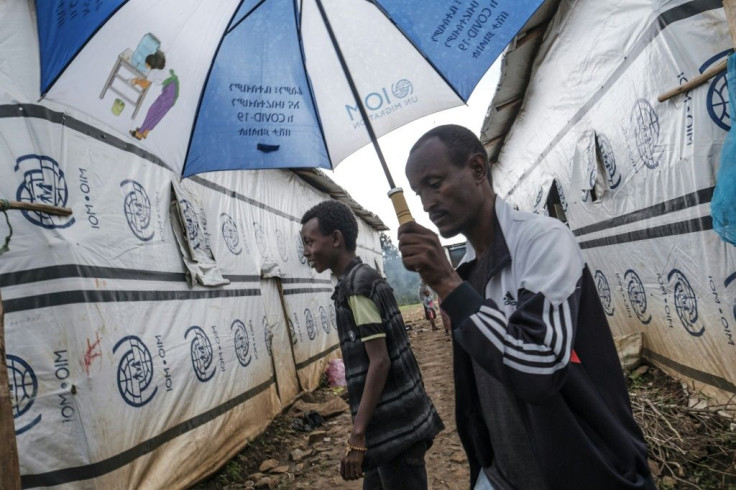 A camp for displaced people in Azezo, Ethiopia, hosts Ethiopians as well as Eritrean refugees uprooted by the ongoing war in Tigray