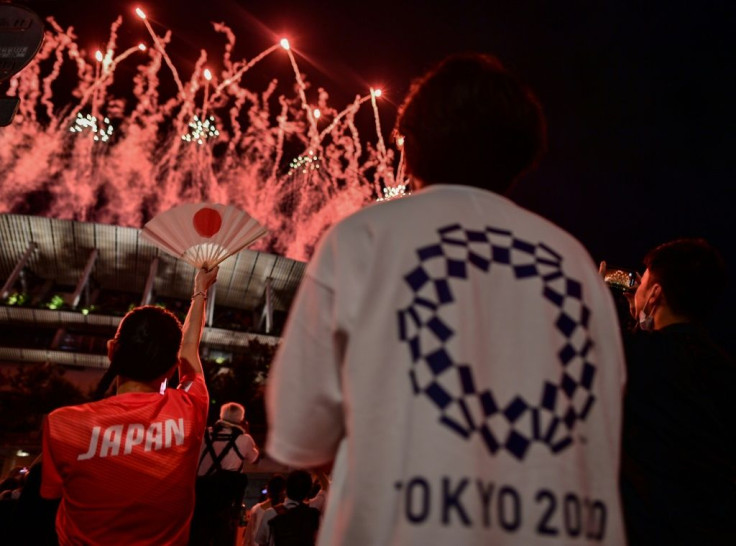 Thousands of Japanese crowded outside the Olympic Stadium to soak up the atmosphere of the opening ceremony