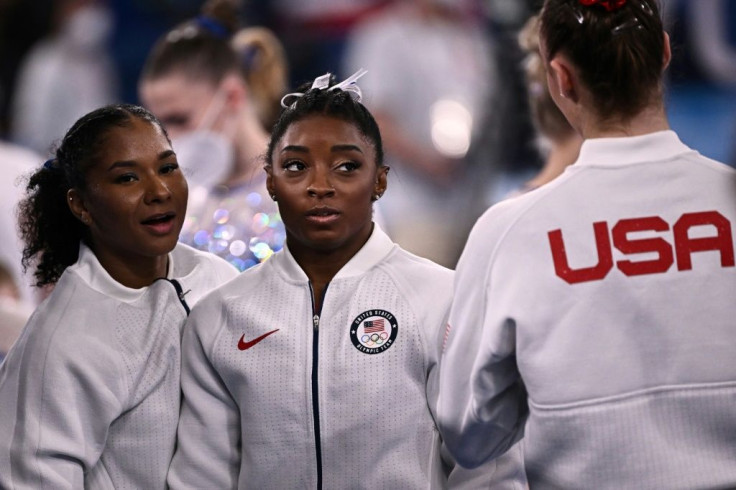 Support for USA's Simone Biles (C) poured in from around the world