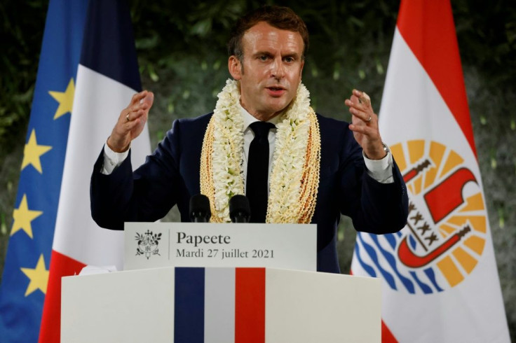 French President Emmanuel Macron stopped short of apologising for the nuclear tests carried out from 1966 to 1996