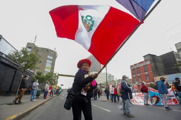 Thousands of police were deployed in the streets of Lima as Castillo fans gathered to show their support