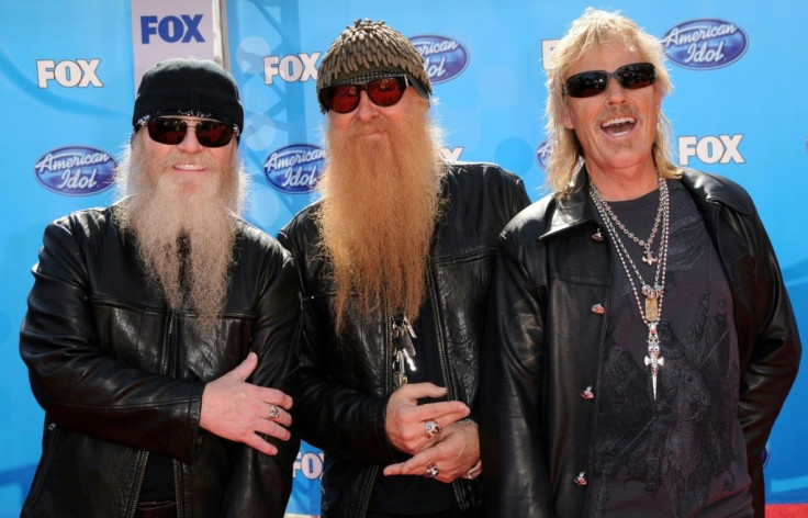 Dusty Hill (L) is seen here with fellow ZZ Top members Billy Gibbons (C) and Frank Beard (R)