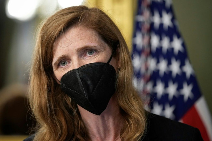 Samantha Power, administrator of United States Agency for International Development, seen at her ceremonial swearing-in in May 2021, will travel to Ethiopia to press on humanitarian access