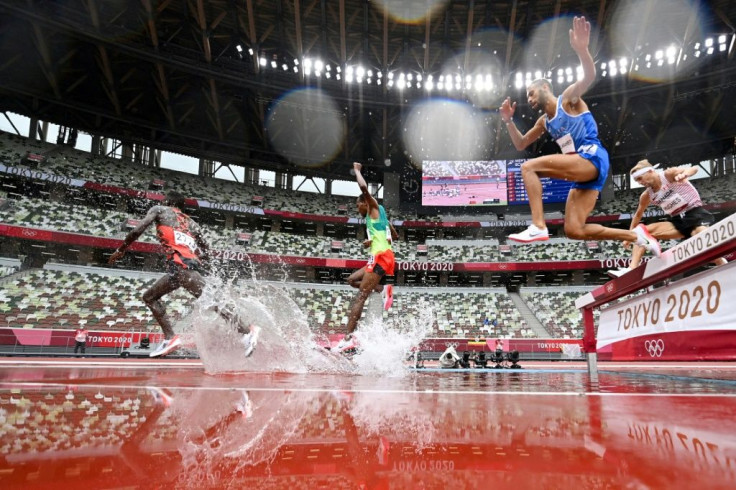 The men's 3000m steeplechase heats are held at the Olympic Stadium in Tokyo