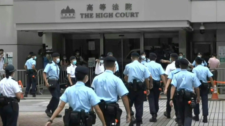 IMAGES Outside Hong Kong's high court after a judge orders a Hong Kong waiter to serve nine years in jail in the first conviction under a sweeping new national security law that Beijing imposed on the city to stamp out dissent.