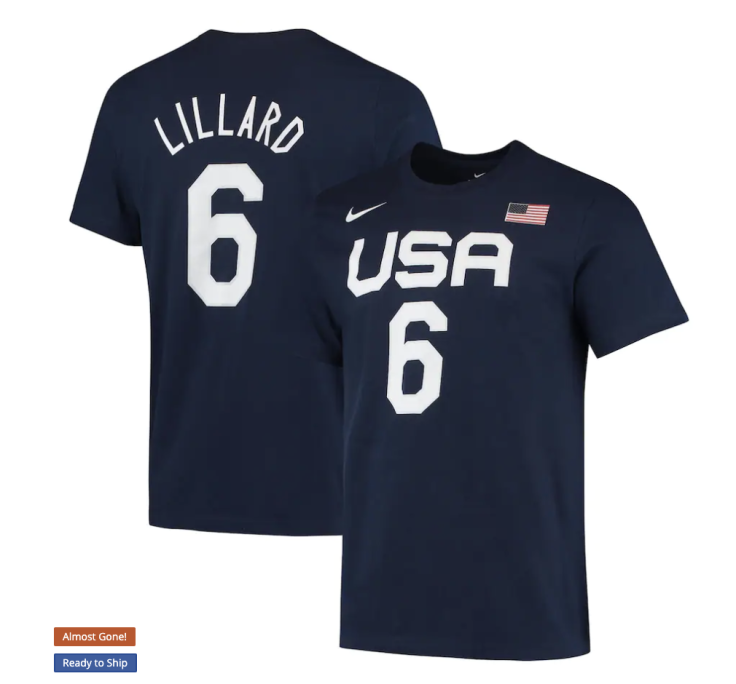 USA Basketball Damian Lillard Nike Navy T-Shirt