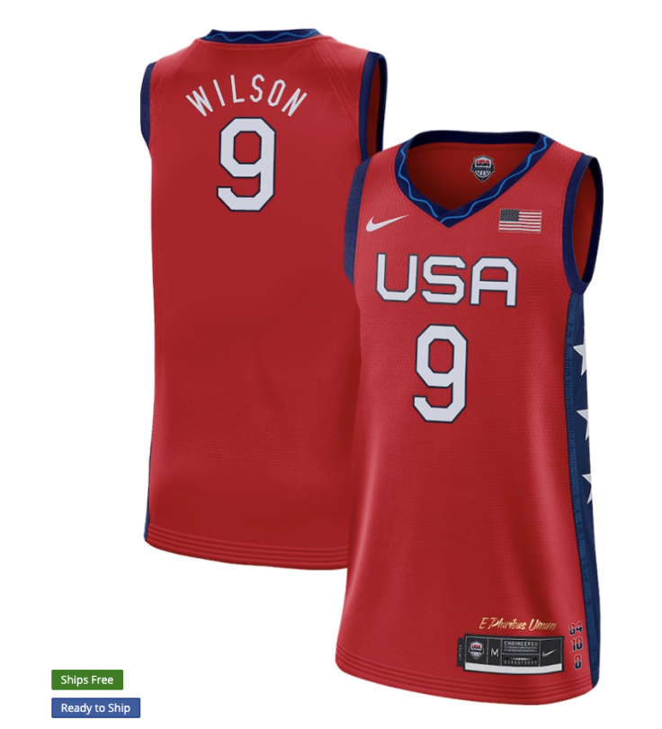 Women's USA Basketball A'ja Wilson Nike Red Limited Jersey