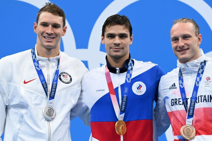 American Ryan Murphy (left) was beaten to the gold medal by Russian Evgeny Rylov in the men's 200m backstroke final