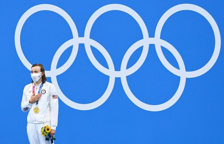 Katie Ledecky won the 800m freestyle gold for a third consecutive Olympics