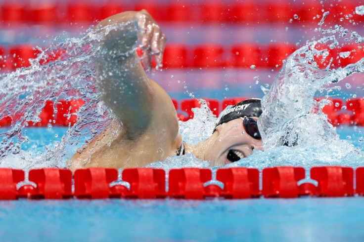 USA's Katie Ledecky stormed to her third straight Olympic 800m freestyle title with a dominant swim to bank her fourth medal in Tokyo