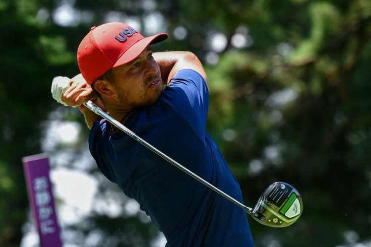 Xander Schauffele in action during the fourth round of the Olympics golf competition