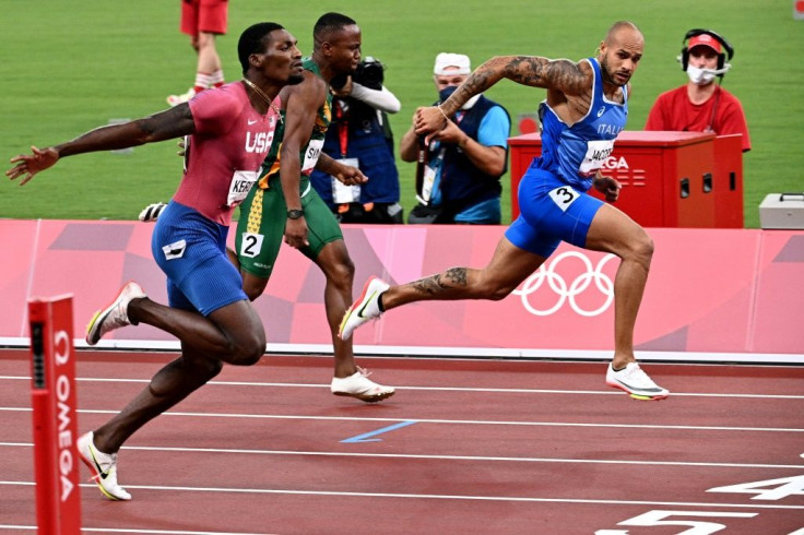 Italy's Lamont Marcell Jacobs was a surprise winner of the Olympic men's 100 metres