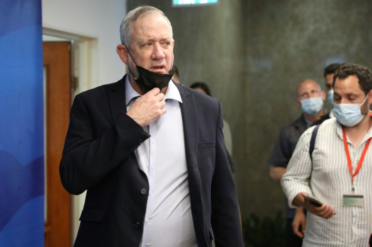 Israeli Defence Minister Benny Gantz arrives for a cabinet meeting at the premier's office in Jerusalem on August 1, 2021