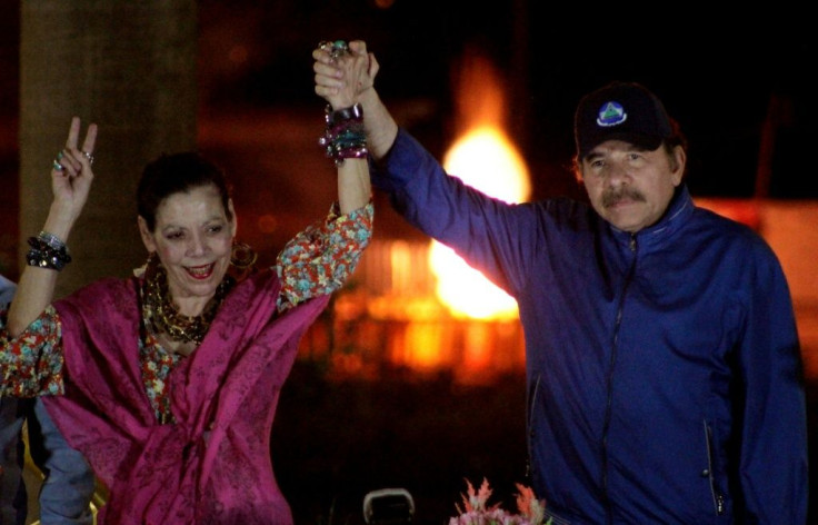 Nicaragua's President Daniel Ortega (R) is to run for a fourth consecutive term in Novemeber's elections, with his wife, Vice-President Rosario Murillo, once again as his running mate