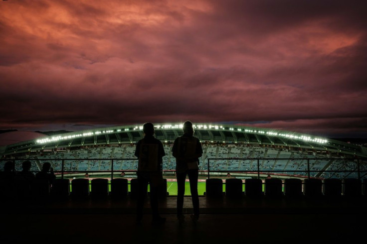 Volunteers at the Tokyo Olympics men's quarter-final football between Spain and Ivory Coast