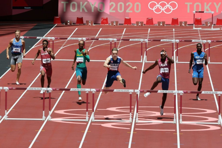 Karsten Warholm held off US rival Rai Benjamin in the home straight of the 400m hurdles