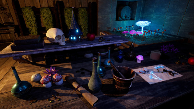 The Wayward Realms features a custom spellcrafting and potion-making system