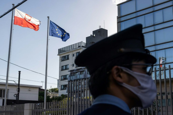 The Polish embassy in Tokyo, where the athlete has taken refuge before flying to Warsaw