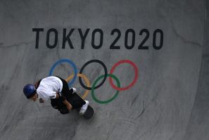 Japan's Sakura Yosozumi competes in the women's park skateboarding competition at the Tokyo Olympics