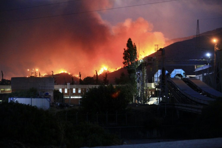 Much of the public anger has been directed at a fire that threatene the hills around a power plant in the Aegean Sea resort town of Milas