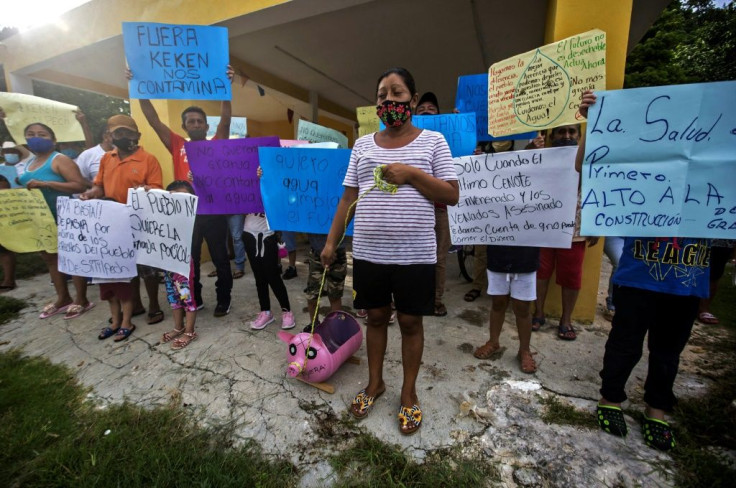 Residents protest against pig farms in the Yucatan