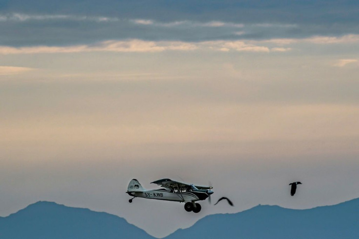 The Kenya Wildlife Service conducts an aerial wildlife count near the town of Isiolo