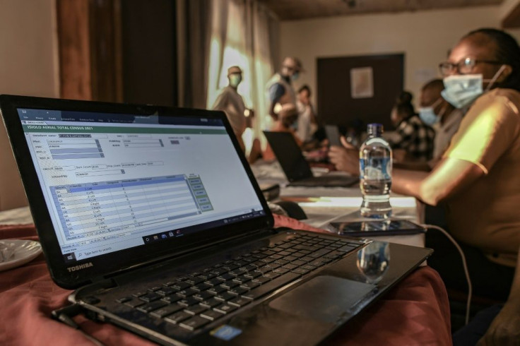 Experts from the Kenya Wildlife Service and the government analyse data collected during aerial wildlife aerial counts