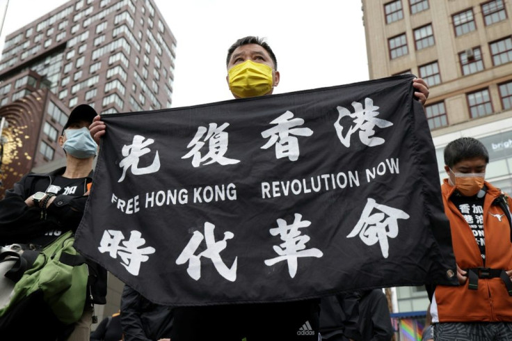 Hong Kongers protest for democracy in New York in June