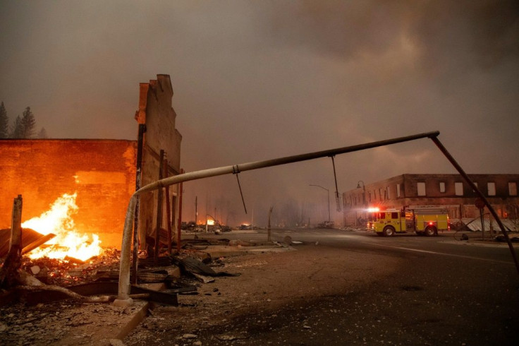 The heat from the Dixie Fire bent street lights to the ground, as the blaze tore through Greenville, California