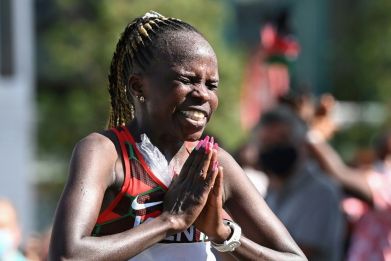 Kenya's Peres Jepchirchir gave her country back to back women's Olympic marathon titles leading home compatriot Brigid Kosgei