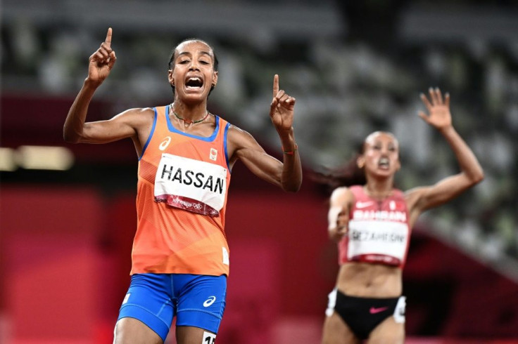 Dutch distance runner Sifan Hassan wins the women's 10,000m final at the Tokyo Olympics