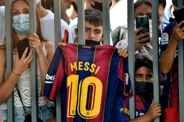 Thanks for the memories: Fans outside the Camp Nou in Barcelona