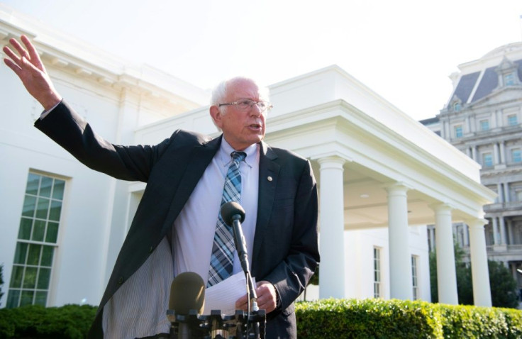 US Senator Bernie Sanders, shown here at the White House on July 12, 2021, said the budget blueprint would be the "most consequential piece of legislation" on social spending since the New Deal