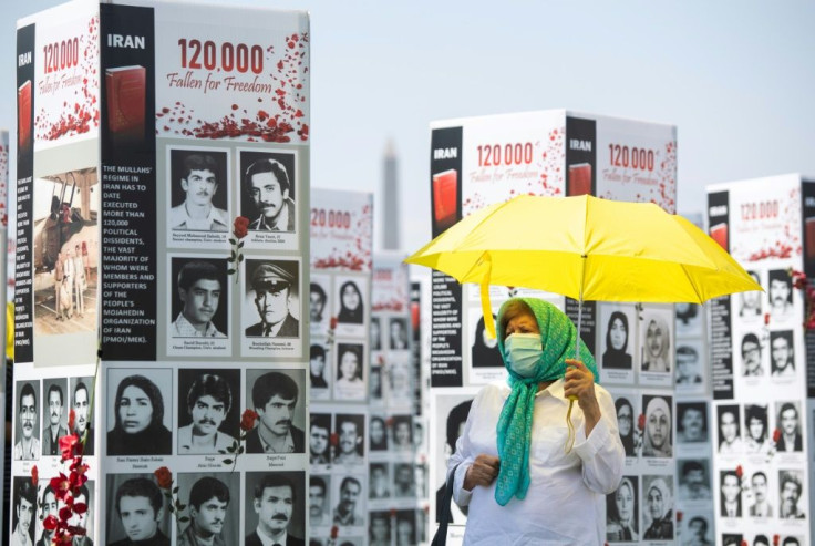 Photos of some of the thousands of people killed in Iran in 1988 on display in Washington last year