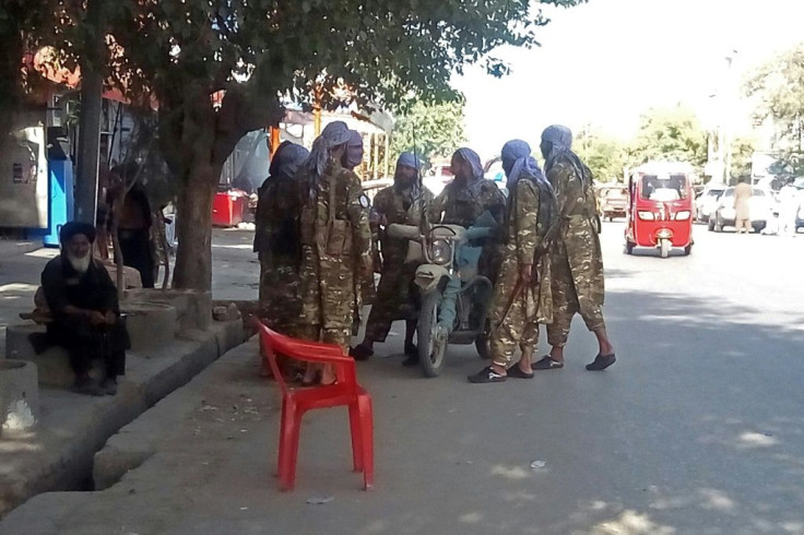 Taliban fighters in Kunduz on August 9, 2021, after seizing the city from government forces at the weekend