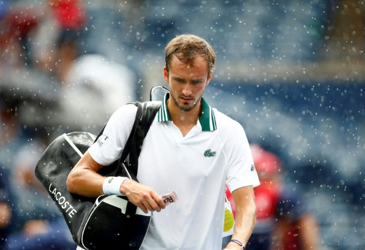 Rain man: Top-seeded Daniil Medvedev of Russia regrouped during a rain delay to beat Alexander Bublik of Kazakhstan in his second-round opener at the ATP Toronto Masters