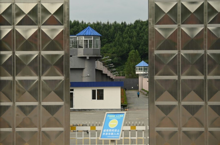 A man walks inside the detention center where Canadian businessman Michael Spavor is being held on spying charges in Dandong, China