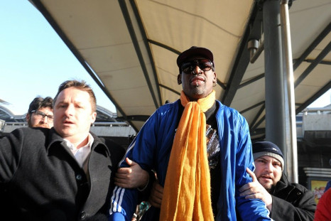 Michael Spavor was instrumental in arranging visits by former Chicago Bull Dennis Rodman (centre) to Pyongyang