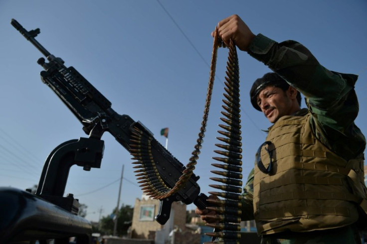 An Afghan National Security Forces soldier guards a check point in Herat on July 28, 2021