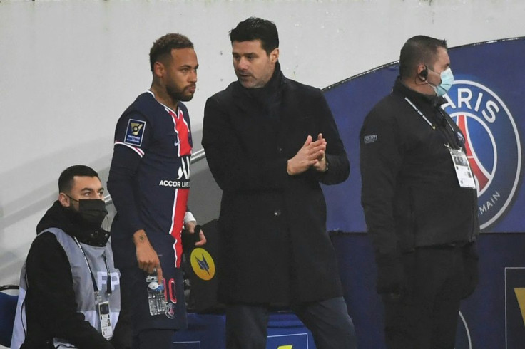 PSG coach Mauricio Pochettino with Neymar last season