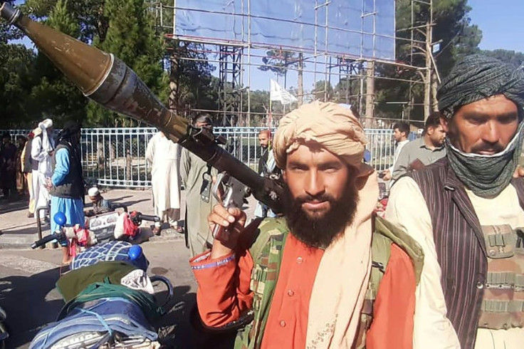 A Taliban fighter holds a rocket-propelled grenade in Herat