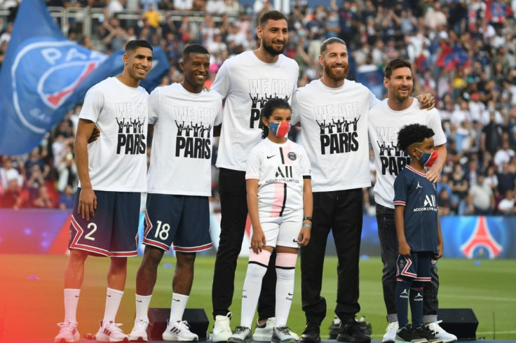 Messi and PSG's other summer signings were presented to the crowd before kick-off