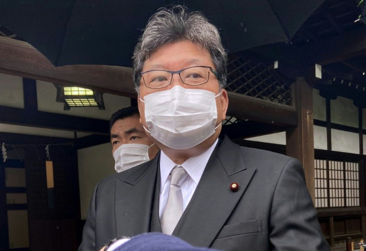 Japan's education minister Koichi Hagiuda visits Yasukuni Shrine