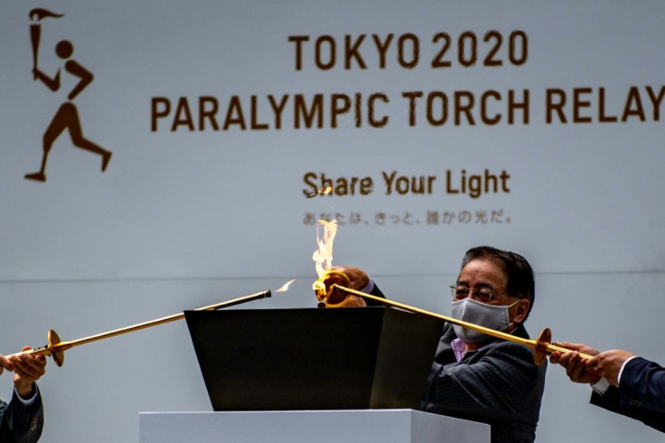 Flame-lighting ceremonies were held without spectators across Tokyo