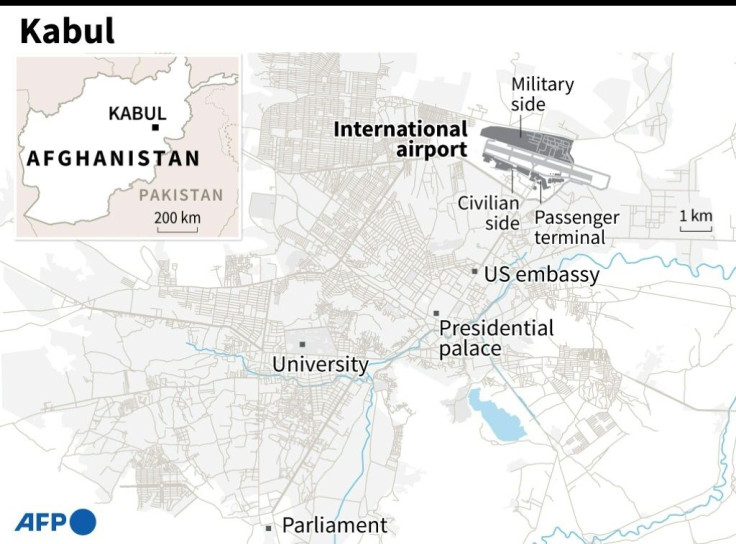 Map of Kabul, Afghanistan, locating the international airport