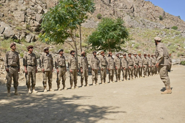 New recruits to the resistance movement take part in training in the Panjshir valley
