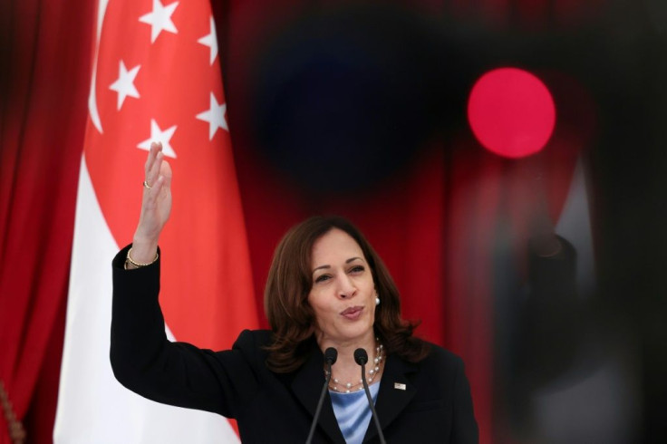US Vice President Kamala Harris arrived in Singapore Sunday and began her official engagements Monday