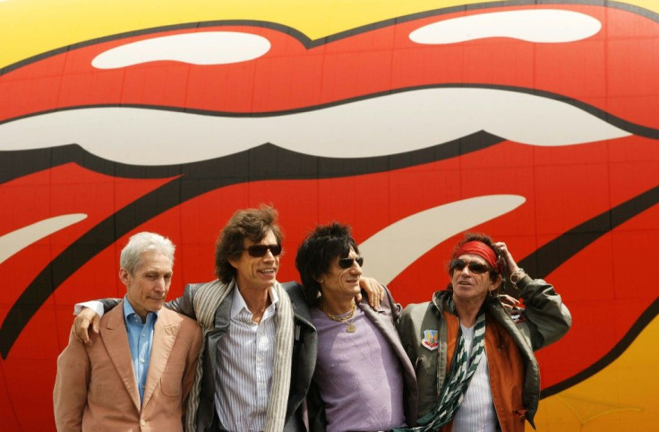 A 2002 photo of the Rolling Stones with Charlie Watts on the left, then lead singer Mick Jagger and guitarists Ron Wood and Keith Richards