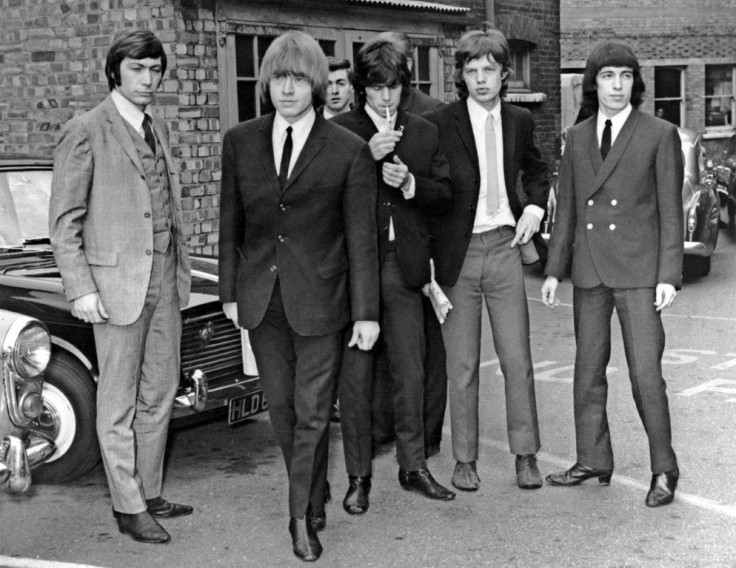 A photo of the Rolling Stones in July 1965 shows from left to right drummer Charlie Watts, guitarist Brian Jones, guitarist Keith Richards, singer Mick Jagger and bass guitarist Bill Wyman
